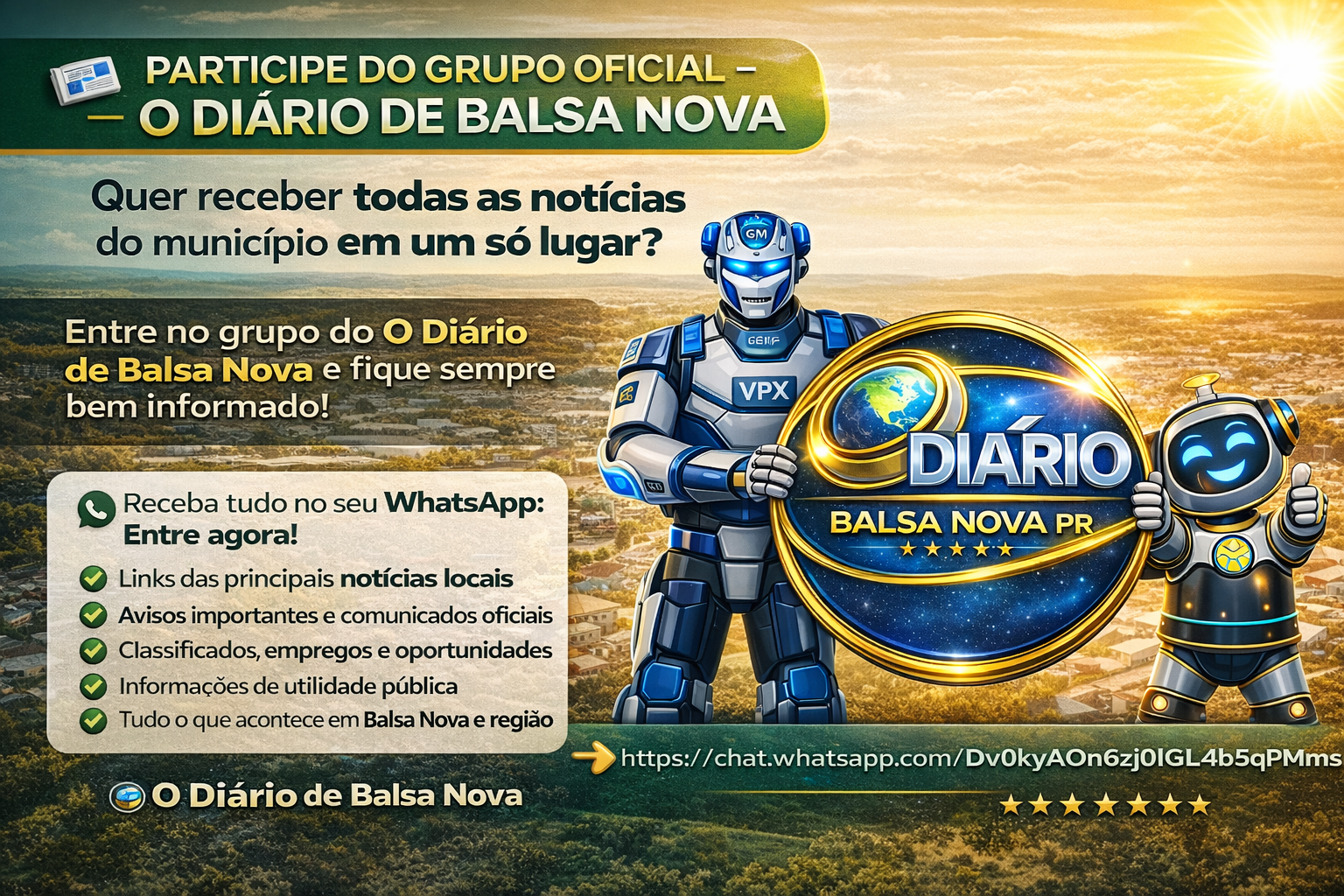 PARTICIPE DO GRUPO OFICIAL – O DIÁRIO DE BALSA NOVA
